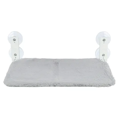 TRIXIE HANGMAT VOOR AAN RAAM OPVOUWBAAR PLUCHE / MESH WIT / GRIJS 58X34 CM TRIXIE HANGMAT VOOR AAN RAAM OPVOUWBAAR PLUCHE / MESH WIT / GRIJS 58X34 CM