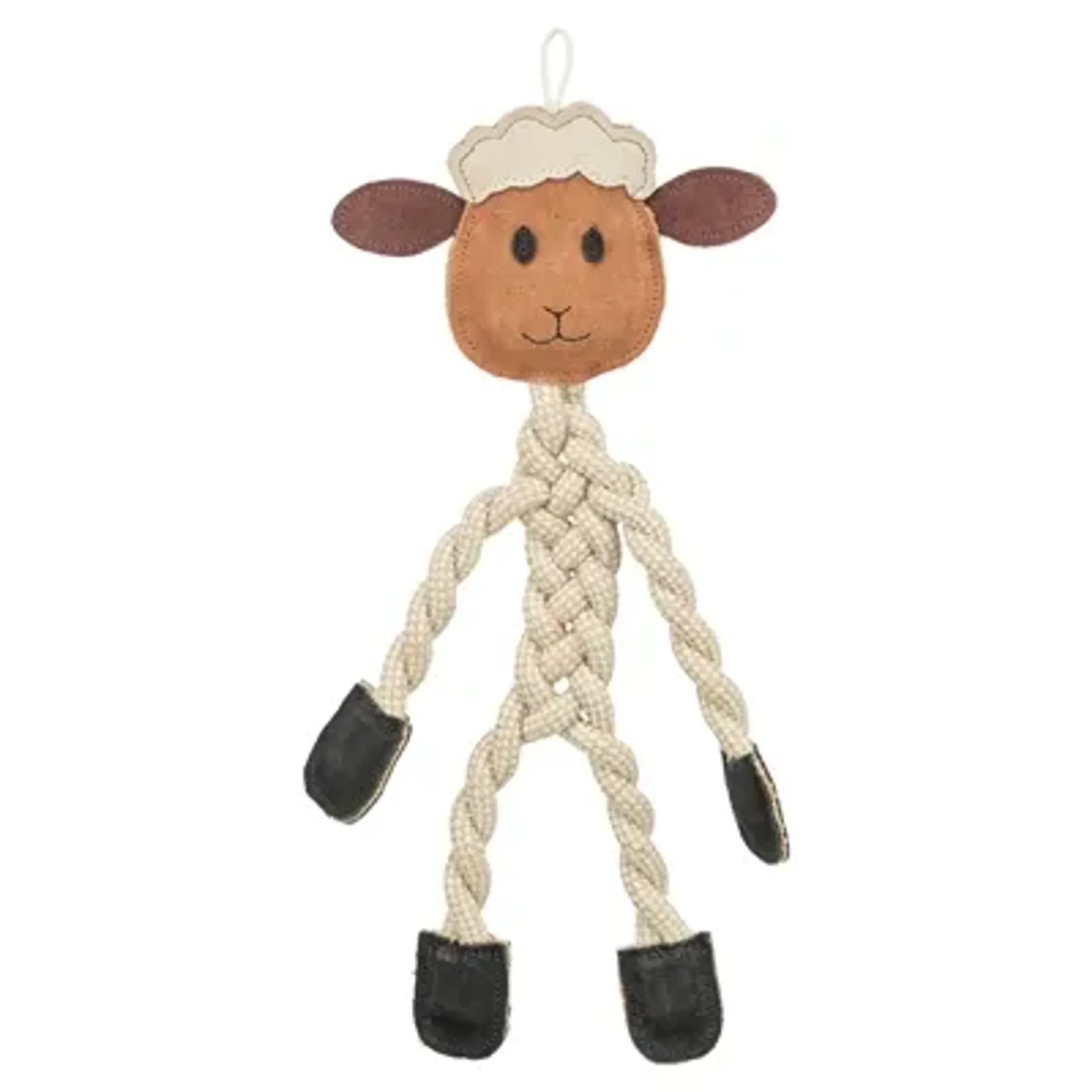 TRIXIE SCHAAP TOUW MET LEER BRUIN 42 CM