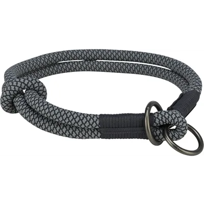 TRIXIE HALSBAND HOND SOFT HALF-SLIP ZWART / GRIJS 45X1 CM TRIXIE HALSBAND HOND SOFT HALF-SLIP ZWART / GRIJS 45X1 CM
