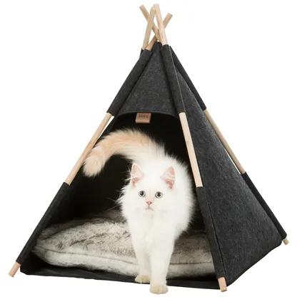 TRIXIE KATTENMAND TIPI VILT ANTRACIET 55X55X65 CM TRIXIE KATTENMAND TIPI VILT ANTRACIET 55X55X65 CM