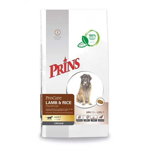 PRINS PROCARE CROQUE HYPO ALLERGIC LAM / RIJST 10 KG PRINS PROCARE CROQUE HYPO ALLERGIC LAM / RIJST 10 KG