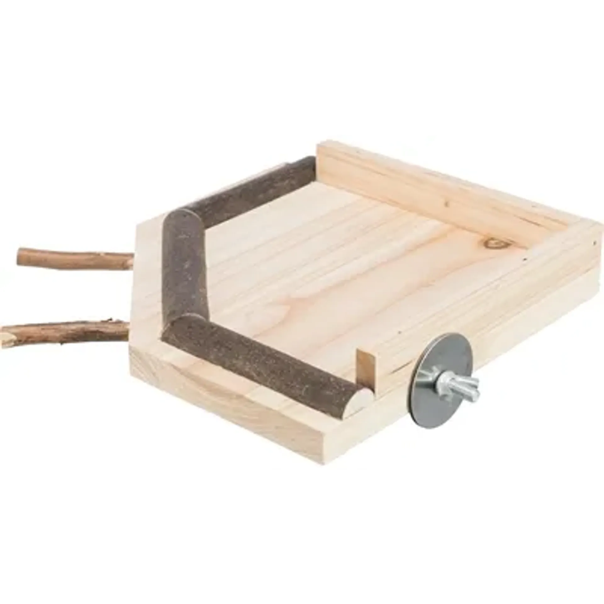 TRIXIE LANDINGSPLAATS MET ZITSTOKKEN HOUT NATUREL 19X19 CM