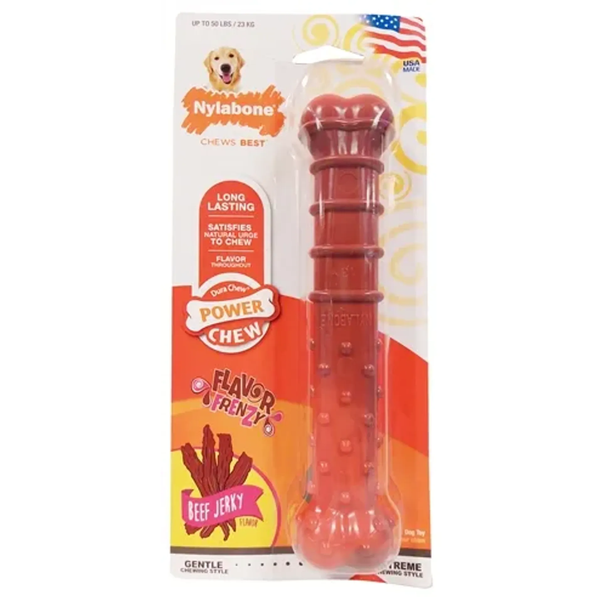 NYLABONE TEXTURED DURA CHEW BEEF JERKEY VOOR HARDE BIJTERS TOT 23 KG