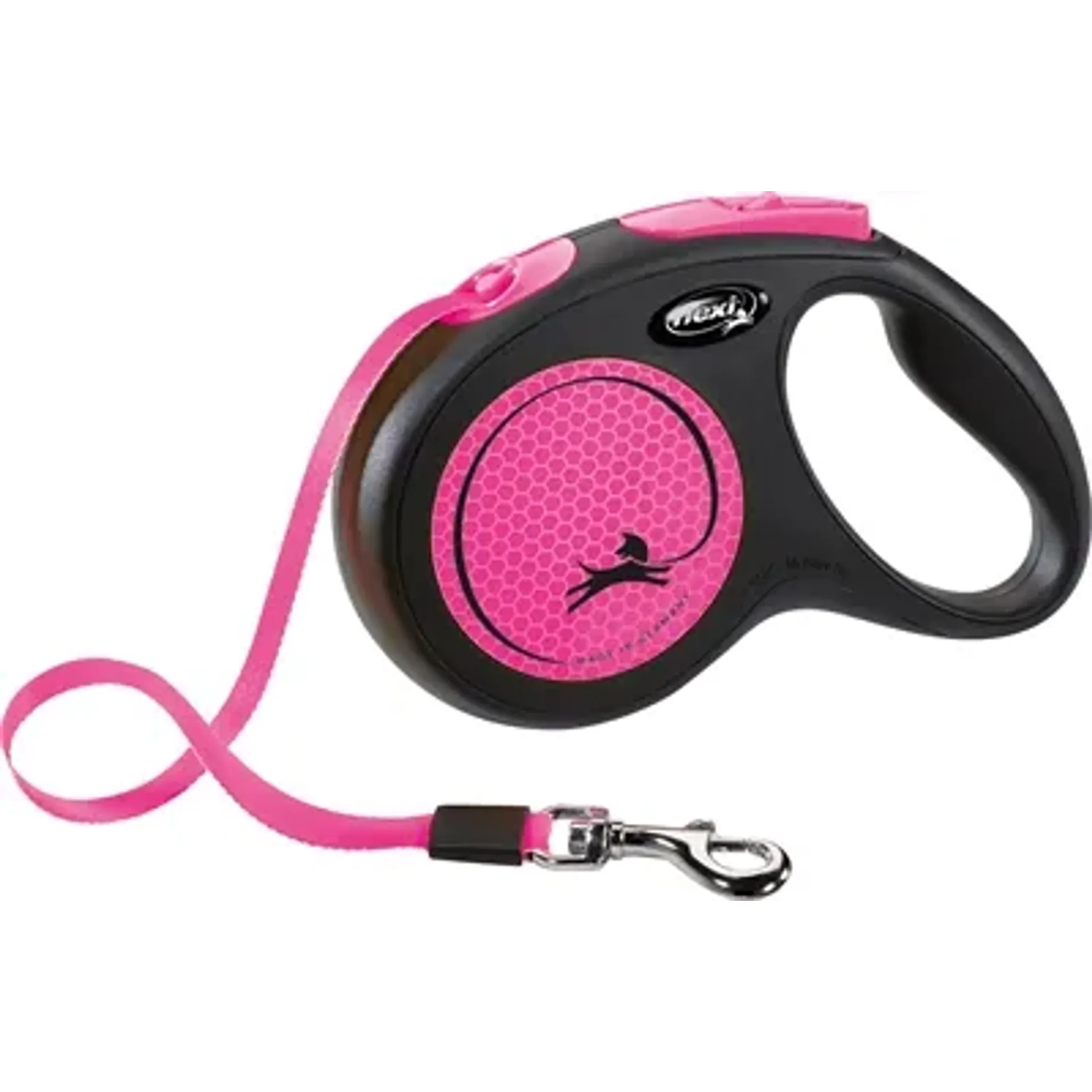 FLEXI ROLLIJN NEW CLASSIC NEON TAPE ZWART / ROZE M 5 MTR TOT 25 KG