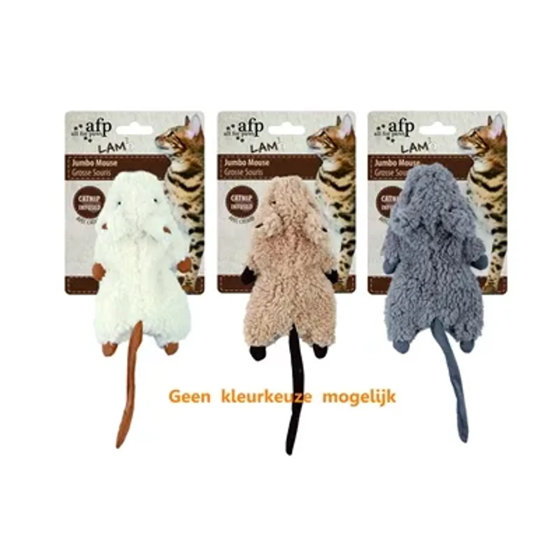 AFP JUMBO MUIS CRINKLE LAMSWOL MET CATNIP ASSORTI