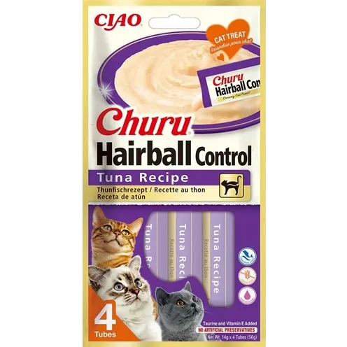 INABA CHURU HAIRBALL TUNA RECIPE 4X14GR INABA CHURU HAIRBALL TUNA RECIPE 4X14GR