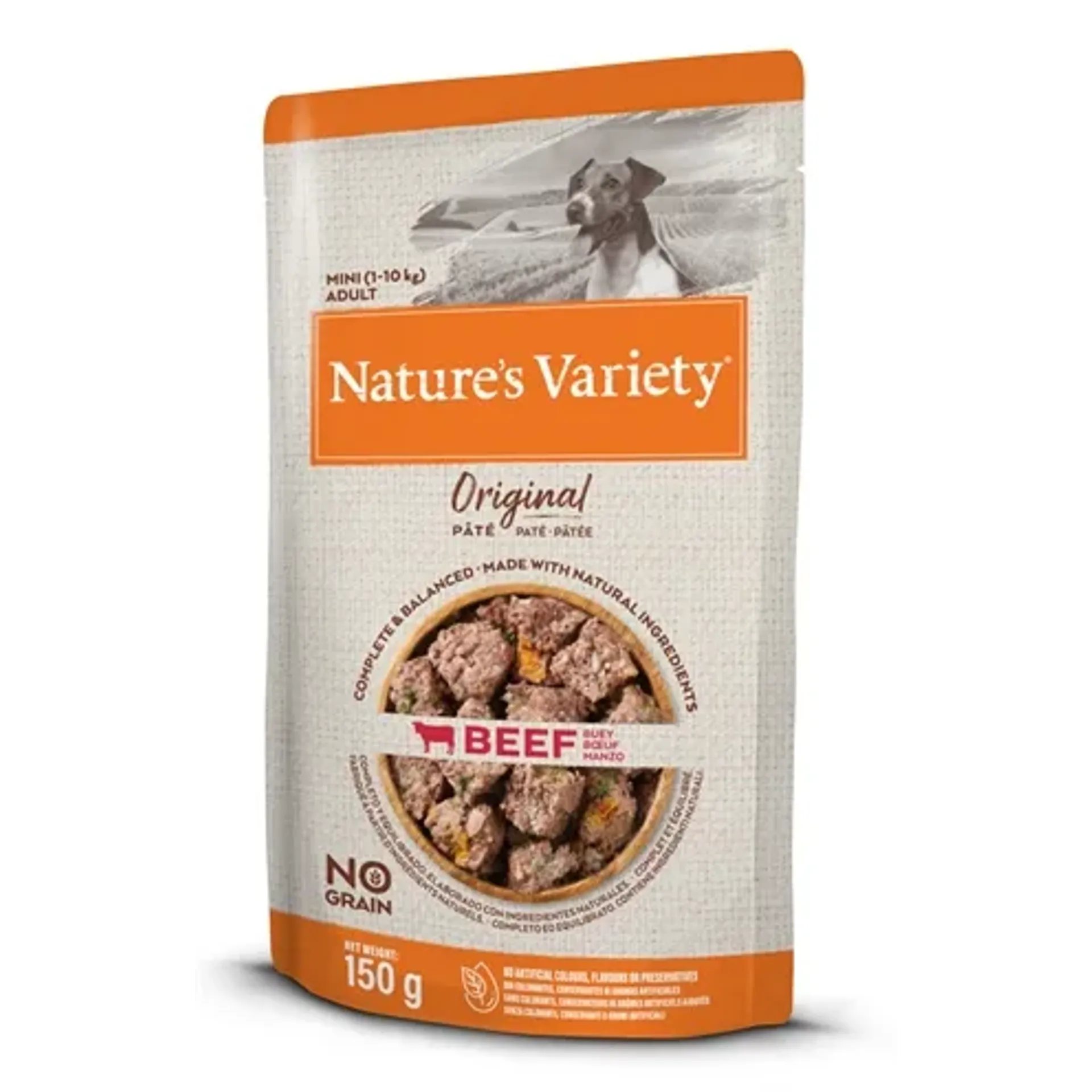 NATURES VARIETY ORIGINAL MINI POUCH BEEF 8X150 GR