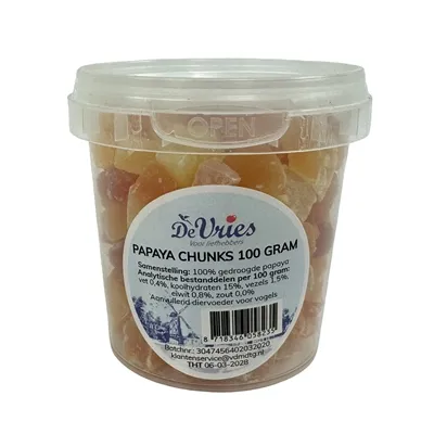 DE VRIES PAPAYA CHUNKS 155 ML CA. 100 GR DE VRIES PAPAYA CHUNKS 155 ML CA. 100 GR
