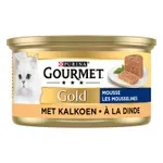 GOURMET GOLD FIJNE MOUSSE KALKOEN 24X85 GR GOURMET GOLD FIJNE MOUSSE KALKOEN 24X85 GR