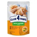 CLUB 4 PAWS PREMIUM ADULT POUCH KIP IN GELEI 24X85 GR CLUB 4 PAWS PREMIUM ADULT POUCH KIP IN GELEI 24X85 GR