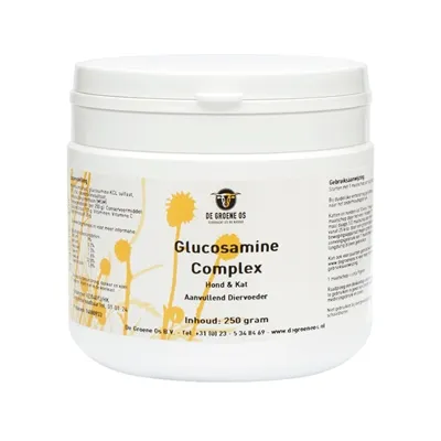 DE GROENE OS GLUCOSAMINE COMPLEX HOND / KAT 250 GR DE GROENE OS GLUCOSAMINE COMPLEX HOND / KAT 250 GR
