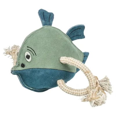 TRIXIE VIS LEER MET TOUW 28 CM TRIXIE VIS LEER MET TOUW 28 CM