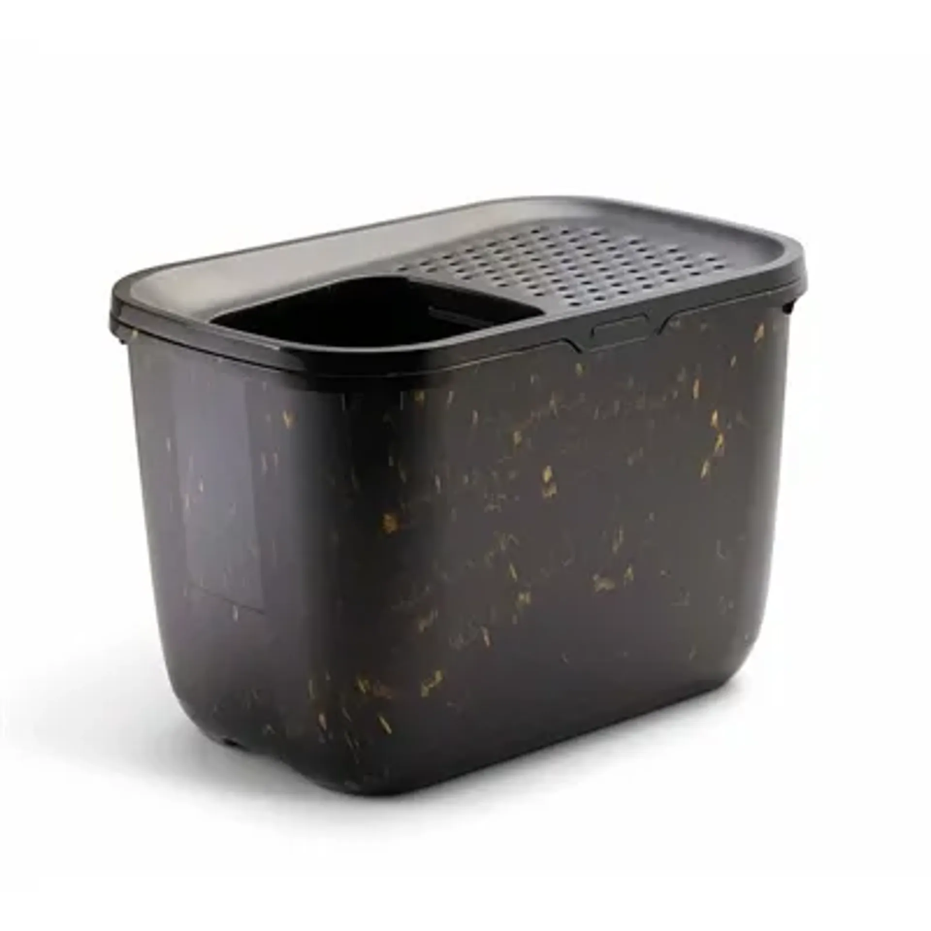 SAVIC KATTENBAK HOP IN MARBLE ZWART / GOUD 58,8X39X39,5 CM