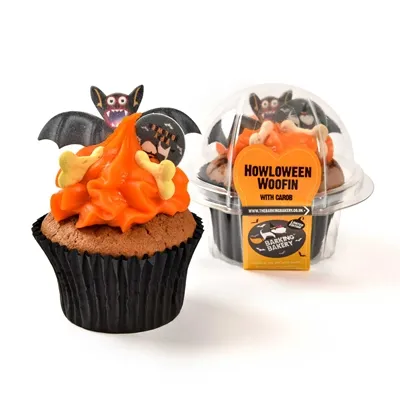 THE BARKING BAKERY CAROB WOOFIN MET ORANJE GLAZUUR THE BARKING BAKERY CAROB WOOFIN MET ORANJE GLAZUUR