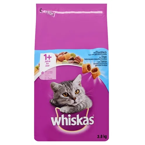 WHISKAS DROOG ADULT TONIJN 3,8 KG WHISKAS DROOG ADULT TONIJN 3,8 KG