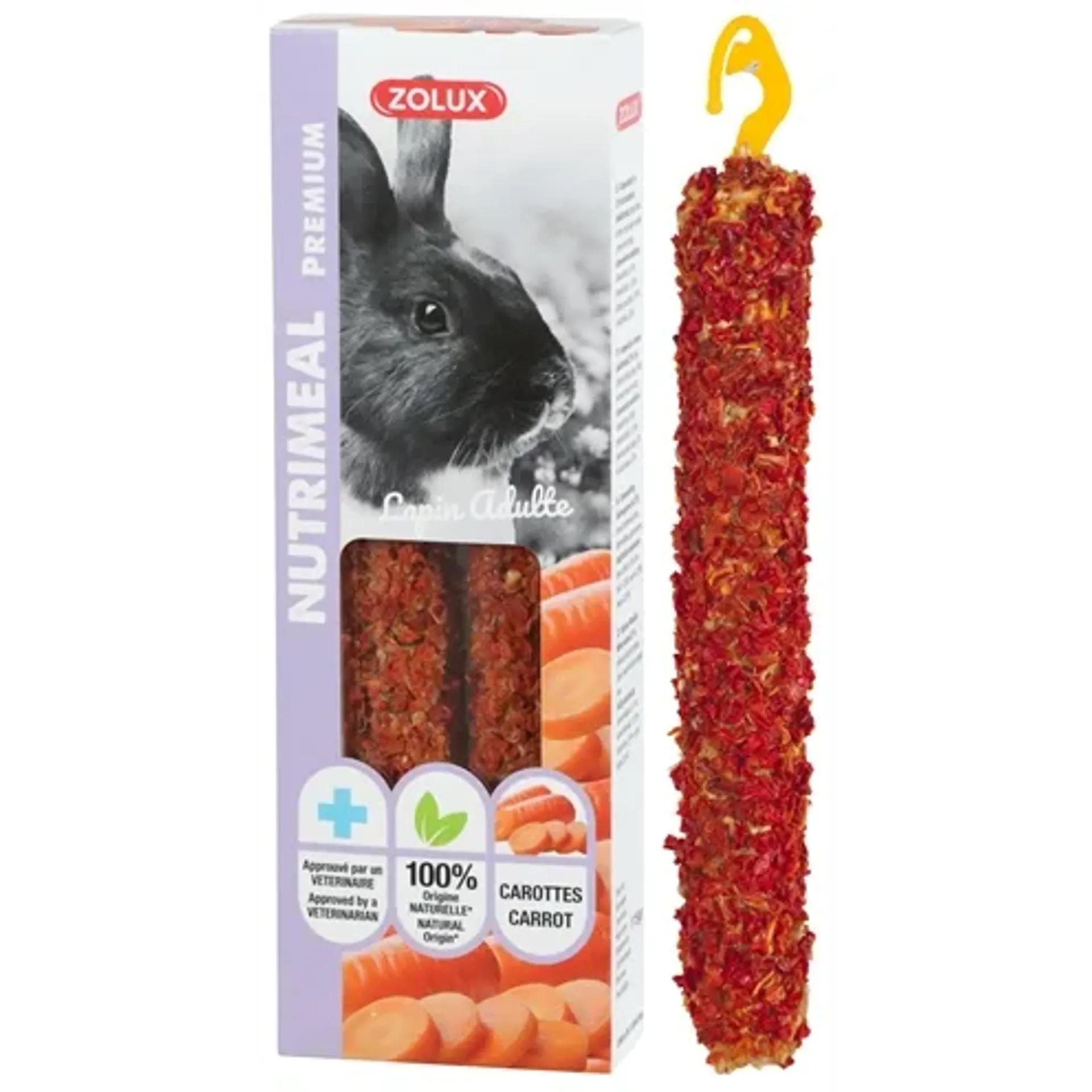 ZOLUX NUTRIMEAL STICK KONIJN WORTEL 115 GR 2 ST