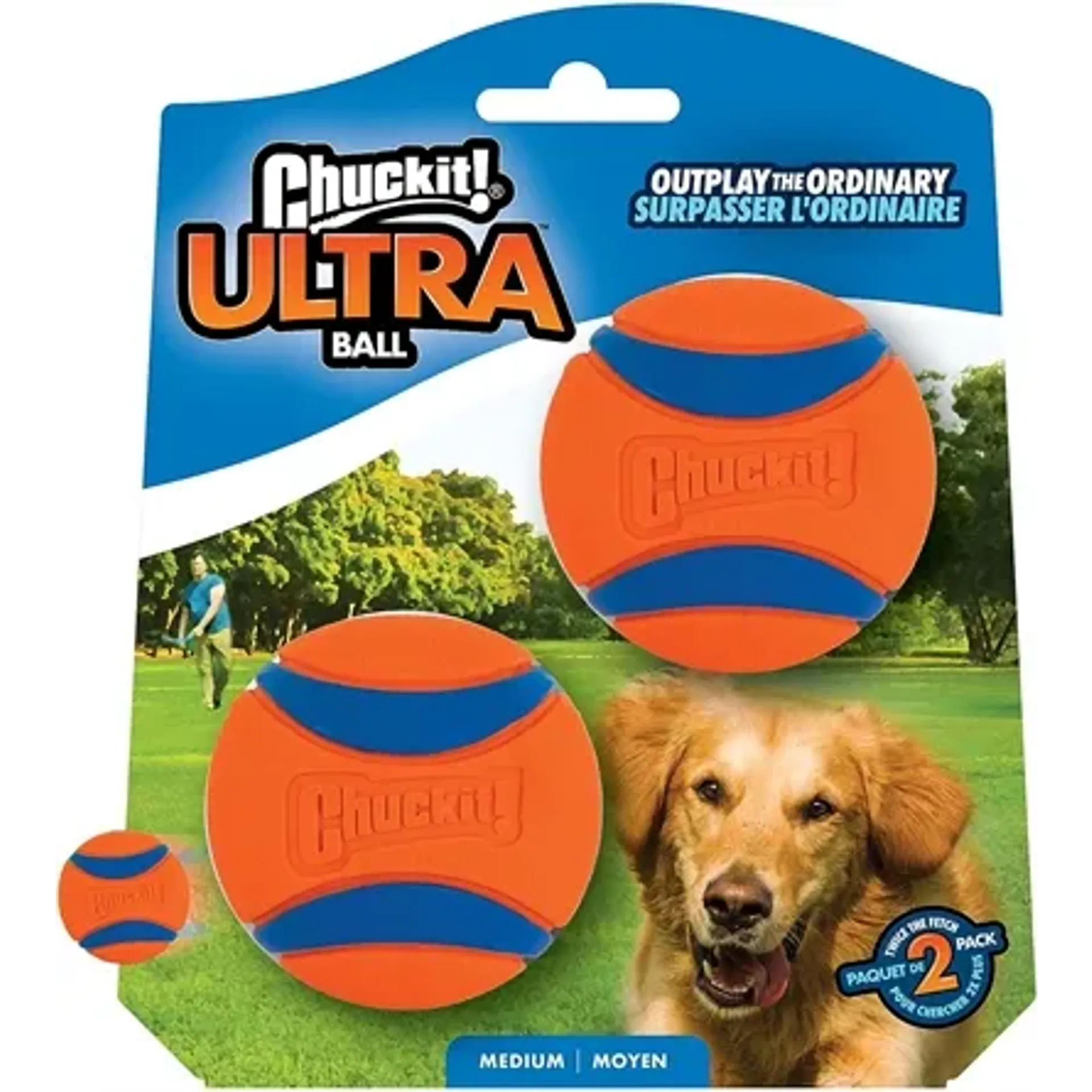 CHUCKIT ULTRA BAL MEDIUM 6,4 CM 2 ST