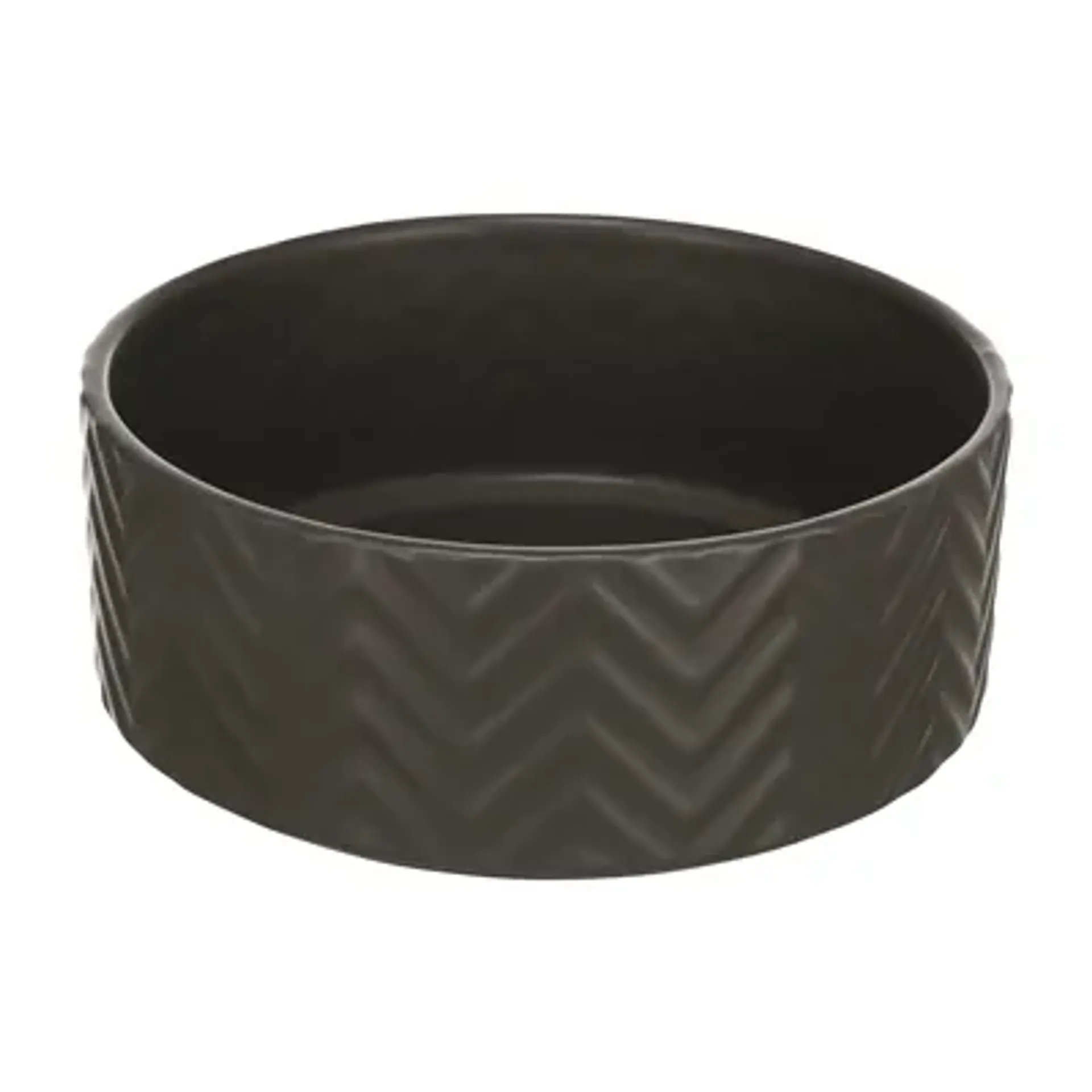 TRIXIE VOERBAK / DRINKBAK WAVE KERAMIEK GRIJS 20 CM 1,6 LTR