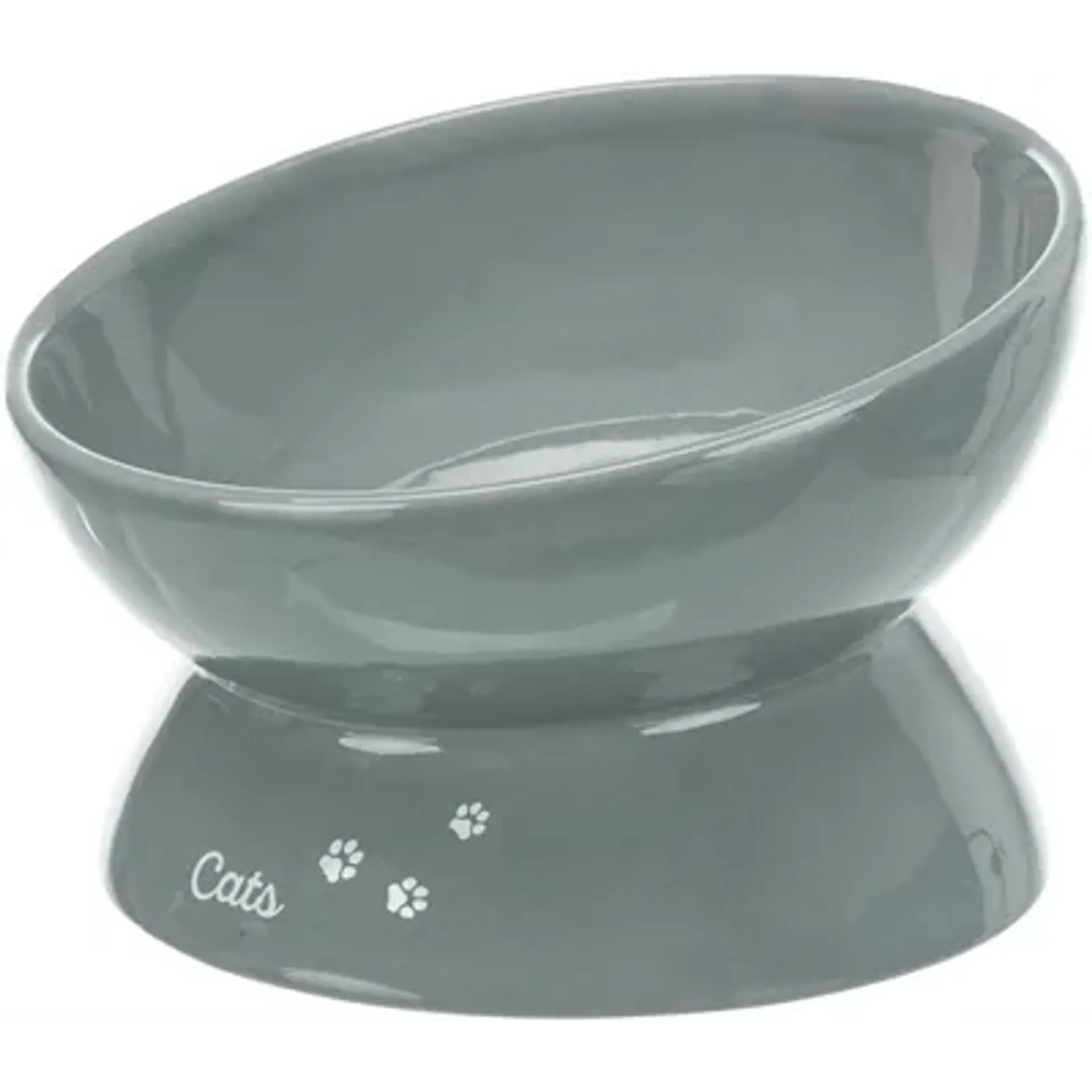TRIXIE VOERBAK KAT XXL KERAMIEK VERHOOGD GRIJS 350 ML 17 CM
