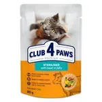 CLUB 4 PAWS PREMIUM ADULT STERILISED POUCH RUND IN GELEI 24X80 GR CLUB 4 PAWS PREMIUM ADULT STERILISED POUCH RUND IN GELEI 24X80 GR