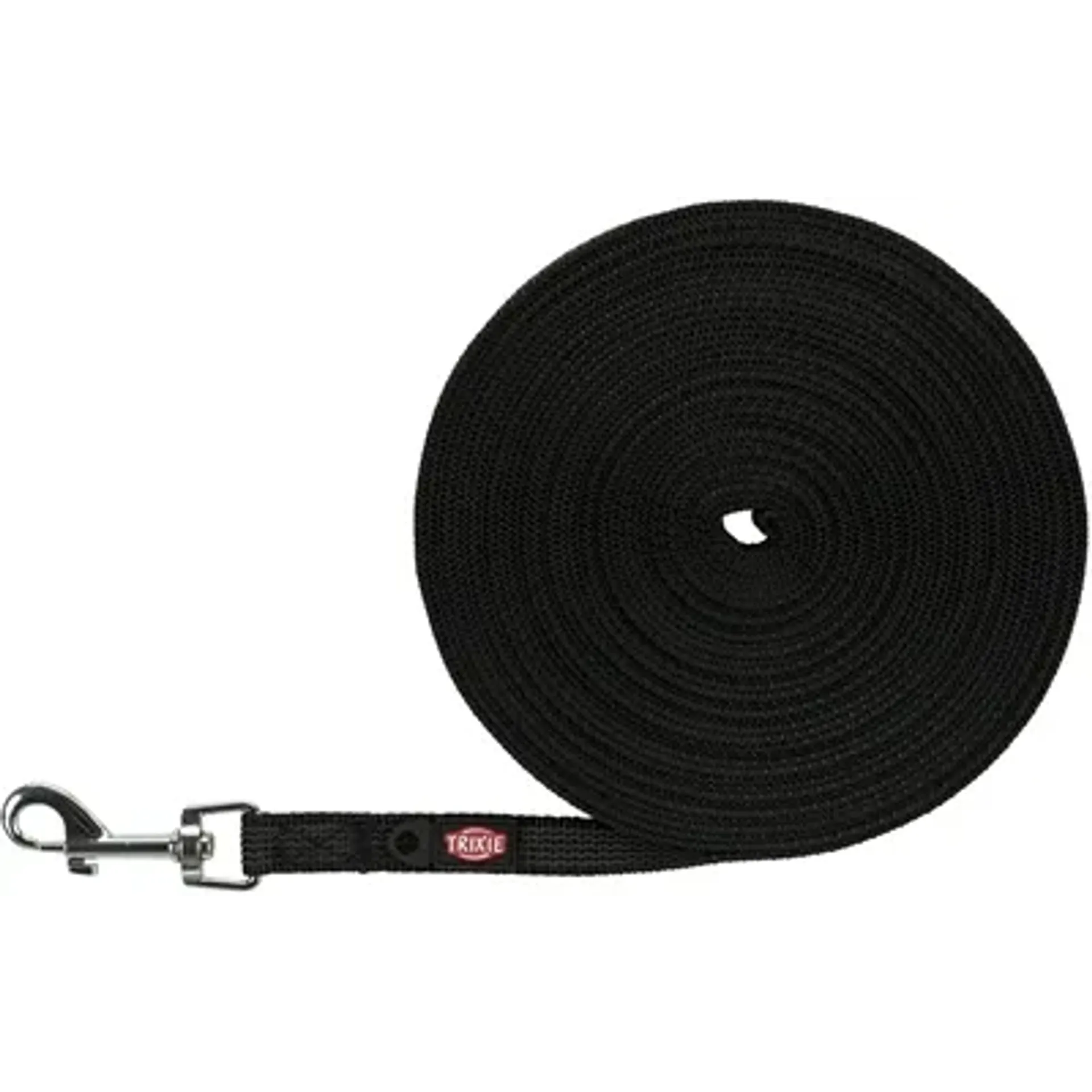 TRIXIE HONDENRIEM SLEEPLIJN MET RUBBER BEKLEED ZWART 10 MTRX1,5 CM
