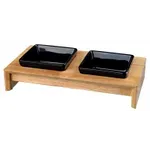 TRIXIE VOERSET KERAMIEK MET HOUTEN ONDERSTEL ZWART 200 ML 28X15X5 CM TRIXIE VOERSET KERAMIEK MET HOUTEN ONDERSTEL ZWART 200 ML 28X15X5 CM