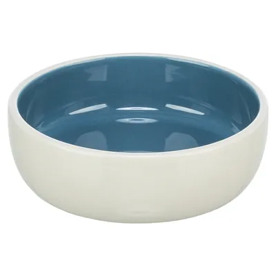 TRIXIE VOERBAK KAT KERAMIEK CREME / BLAUW 13 CM 300 ML TRIXIE VOERBAK KAT KERAMIEK CREME / BLAUW 13 CM 300 ML