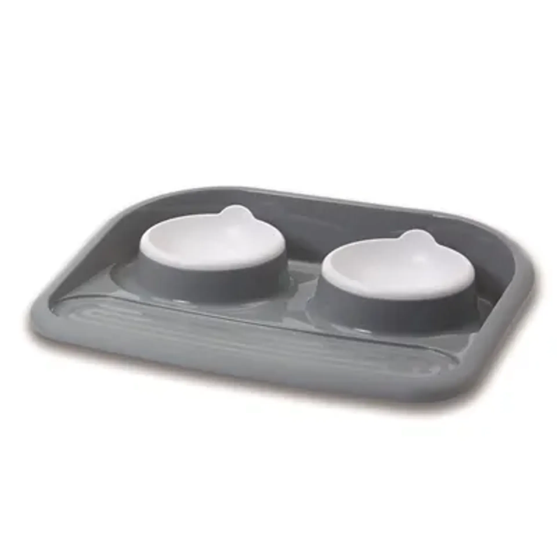 SAVIC BUTLER VOERBAK EN DRINKBAK MET PLATEAU EN ANTISLIP VOETJES 2X300 ML