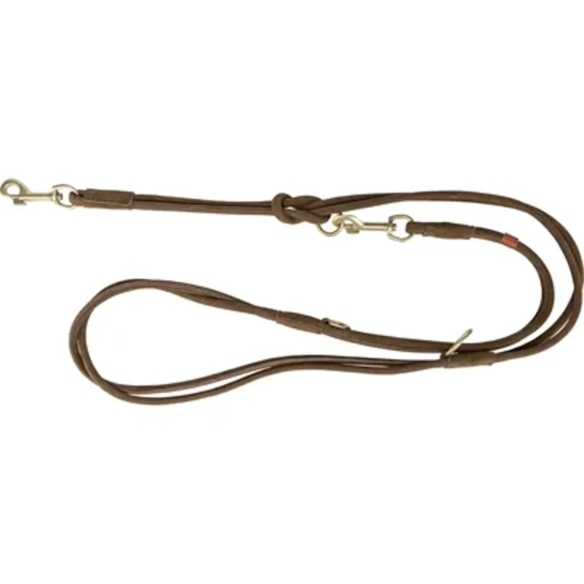 TRIXIE HONDENRIEM PURE VERSTELBAAR ROND GESTIKT LEER BRUIN 200X1 CM