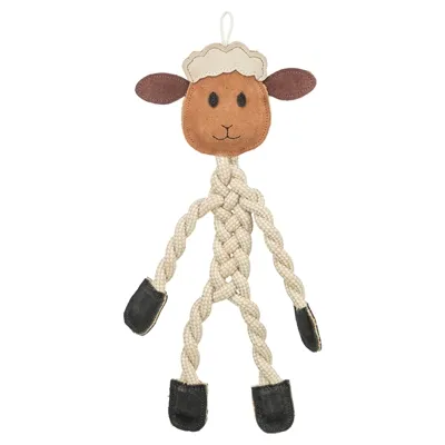 TRIXIE SCHAAP TOUW MET LEER BRUIN 42 CM TRIXIE SCHAAP TOUW MET LEER BRUIN 42 CM