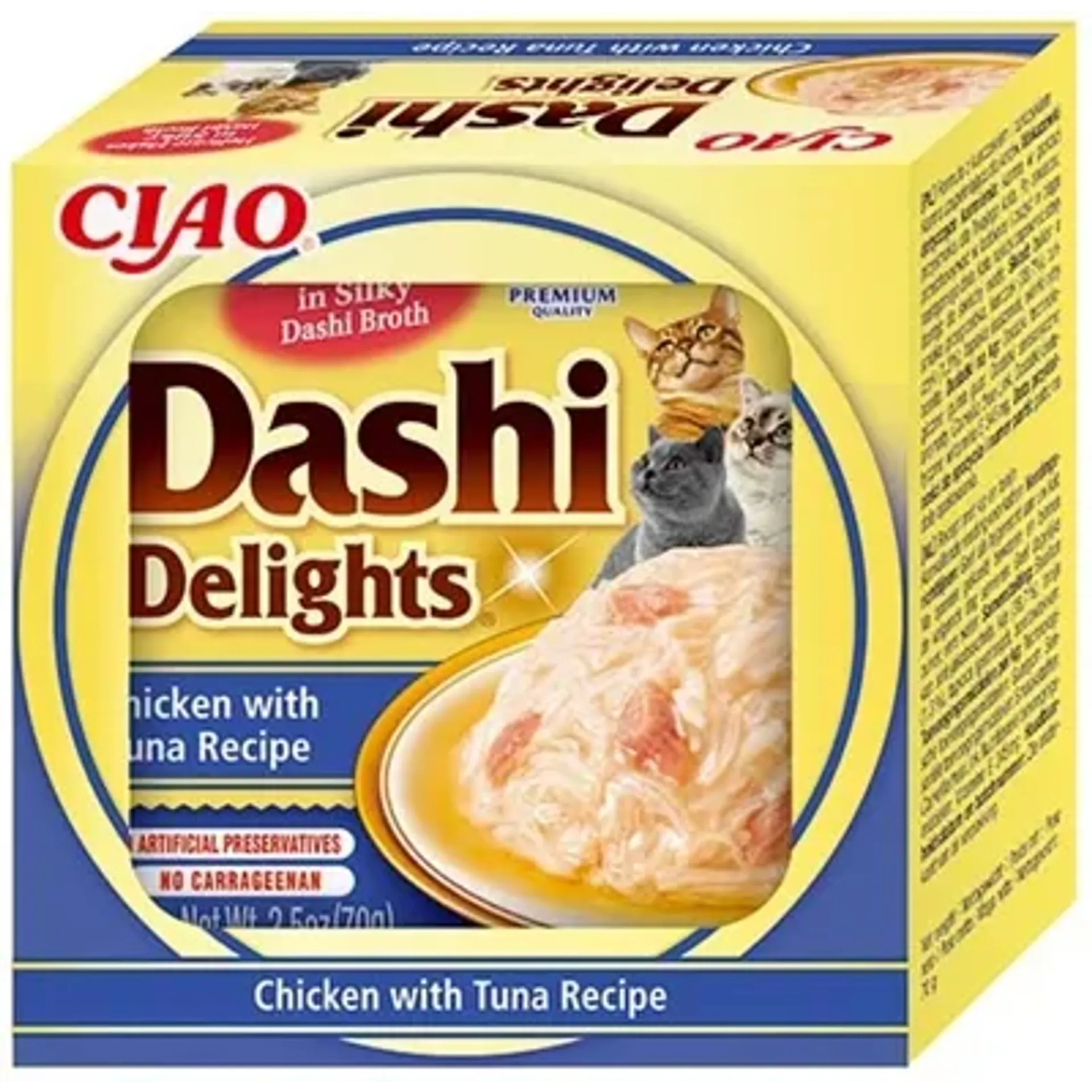 INABA DASHI DELIGHTS CHICKEN WITH TUNA RECIPE 70 GR