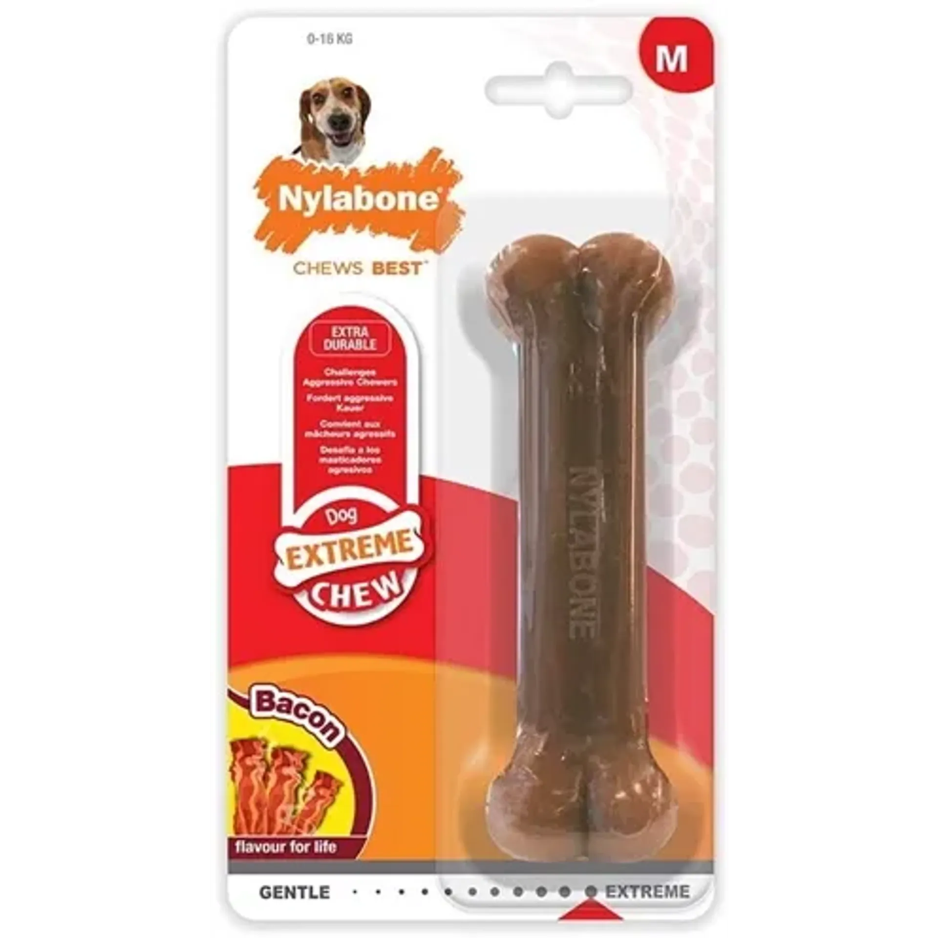 NYLABONE DURA CHEW VOOR HARDE BIJTERS BACONSMAAK TOT 16 KG