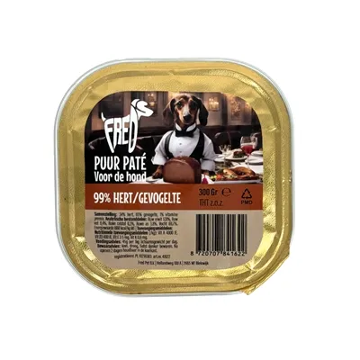 FREDS KUIPJE HOND PUUR HERT / GEVOGELTE 9X300 GR FREDS KUIPJE HOND PUUR HERT / GEVOGELTE 9X300 GR
