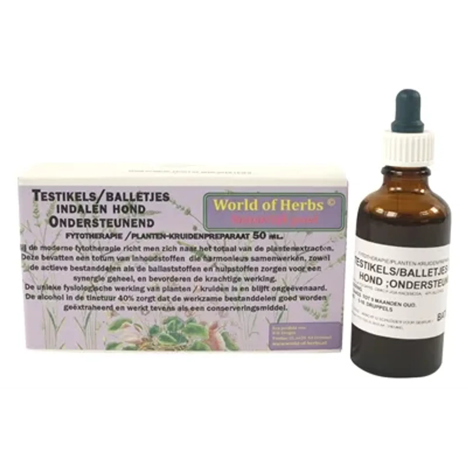 WORLD OF HERBS FYTOTHERAPIE TESTIKEL / BALLETJES INDALEN HOND 50 ML