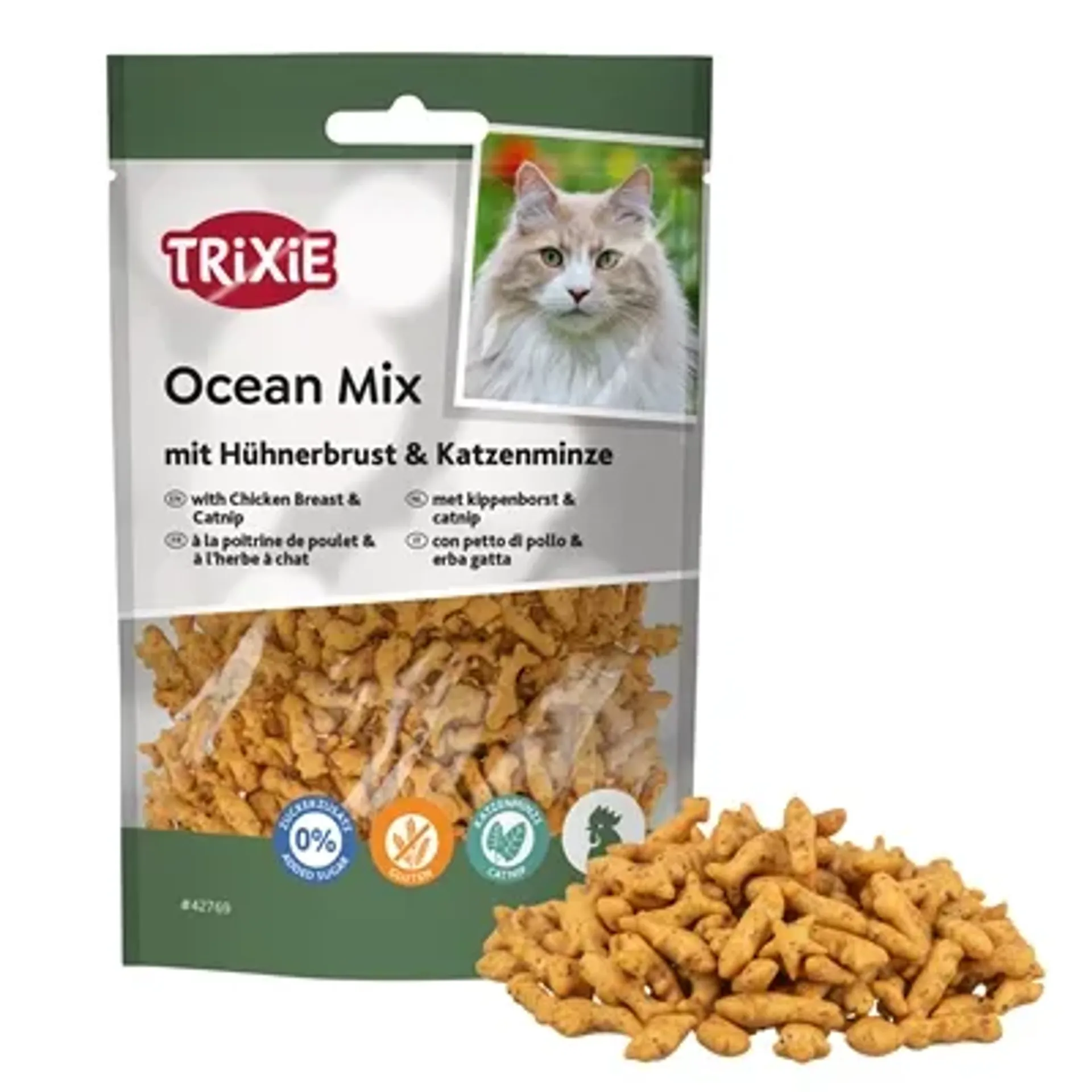 TRIXIE OCEAN MIX MET KIPPENBORST EN CATNIP 50 GR