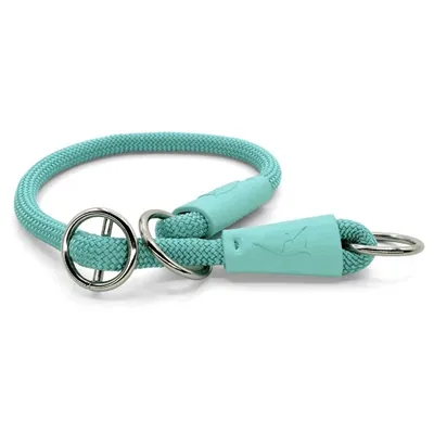 MORSO HALF SLIP HALSBAND HOND REGULAR ROPE GERECYCLED AQUAMARINE BLAUW 45X1 CM MORSO HALF SLIP HALSBAND HOND REGULAR ROPE GERECYCLED AQUAMARINE BLAUW 45X1 CM