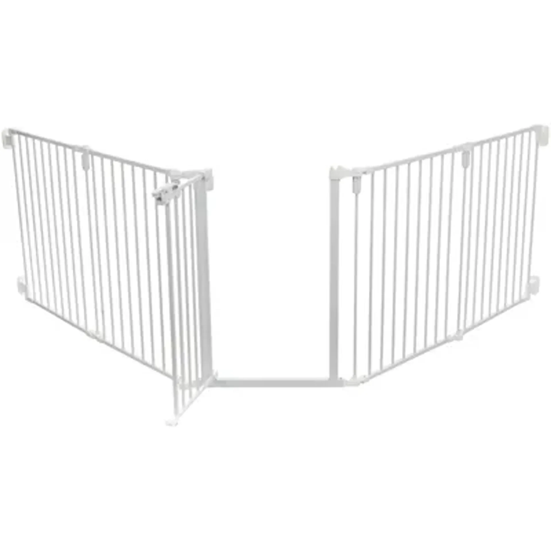 TRIXIE HONDENHEK AFSLUITHEK METAAL 5-DELIG MET DEUR WIT 62,5-300X76,5 CM