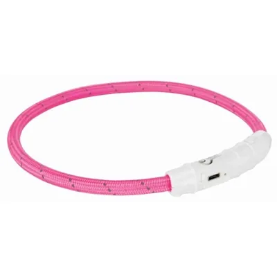 TRIXIE LICHTGEVENDE HALSBAND HOND FLASH USB TPU / NYLON ROZE 65X0,7 CM TRIXIE LICHTGEVENDE HALSBAND HOND FLASH USB TPU / NYLON ROZE 65X0,7 CM