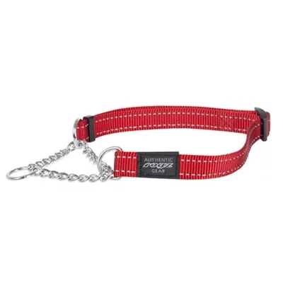 ROGZ FOR DOGS FANBELT HALFSLIP HALSBAND ROOD 20 MMX34-56 CM ROGZ FOR DOGS FANBELT HALFSLIP HALSBAND ROOD 20 MMX34-56 CM