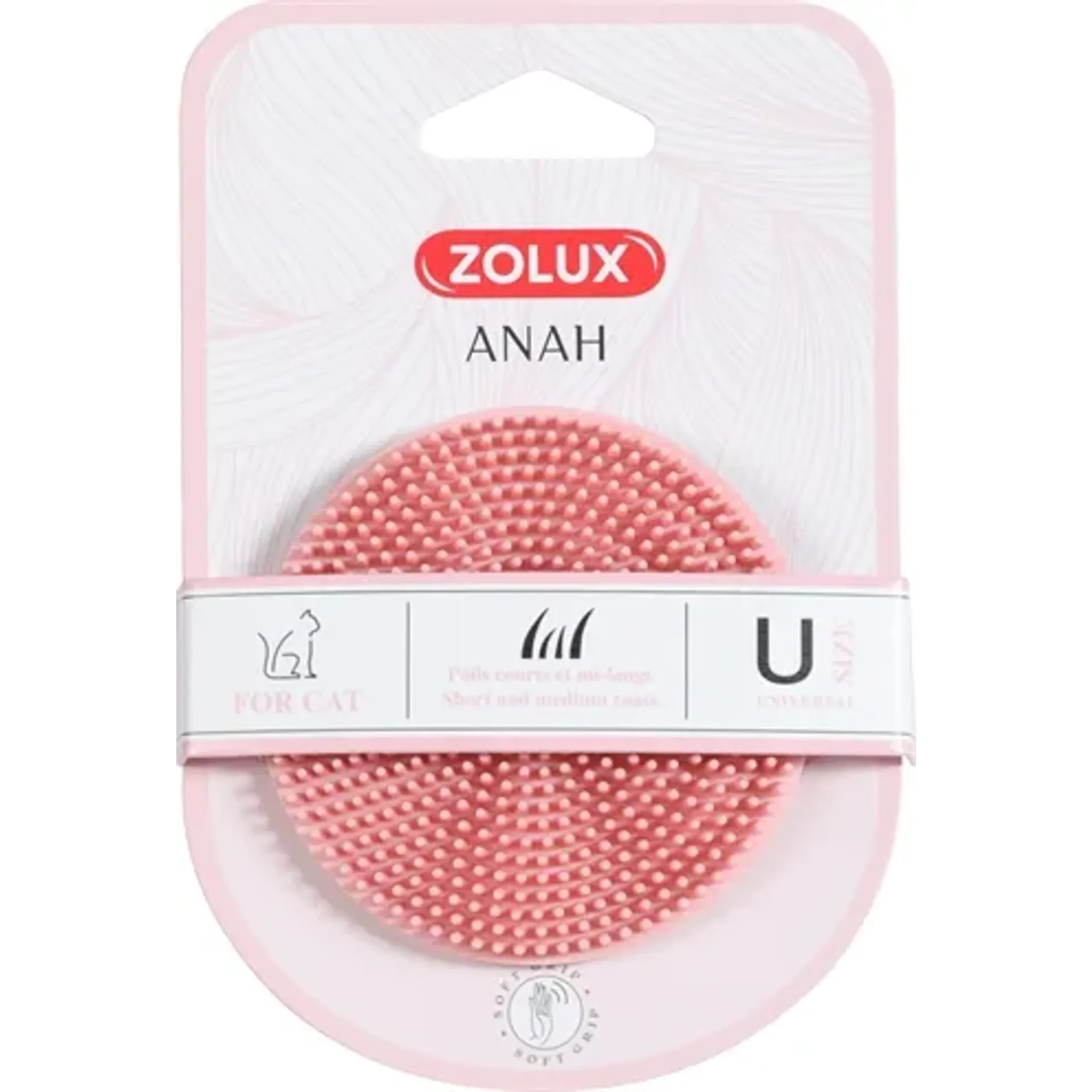 ZOLUX ANAH BORSTEL ROND RUBBER ROZE 7,5X7,5X3 CM