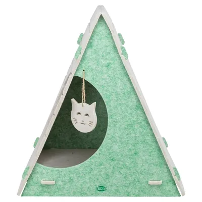 TRIXIE KATTENMAND SPEELBOX LUCY DRIEHOEKIG VILT ZAND / GROEN 46X38X50 CM TRIXIE KATTENMAND SPEELBOX LUCY DRIEHOEKIG VILT ZAND / GROEN 46X38X50 CM