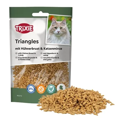 TRIXIE TRIANGLES MET KIPPENBORST EN CATNIP 50 GR TRIXIE TRIANGLES MET KIPPENBORST EN CATNIP 50 GR