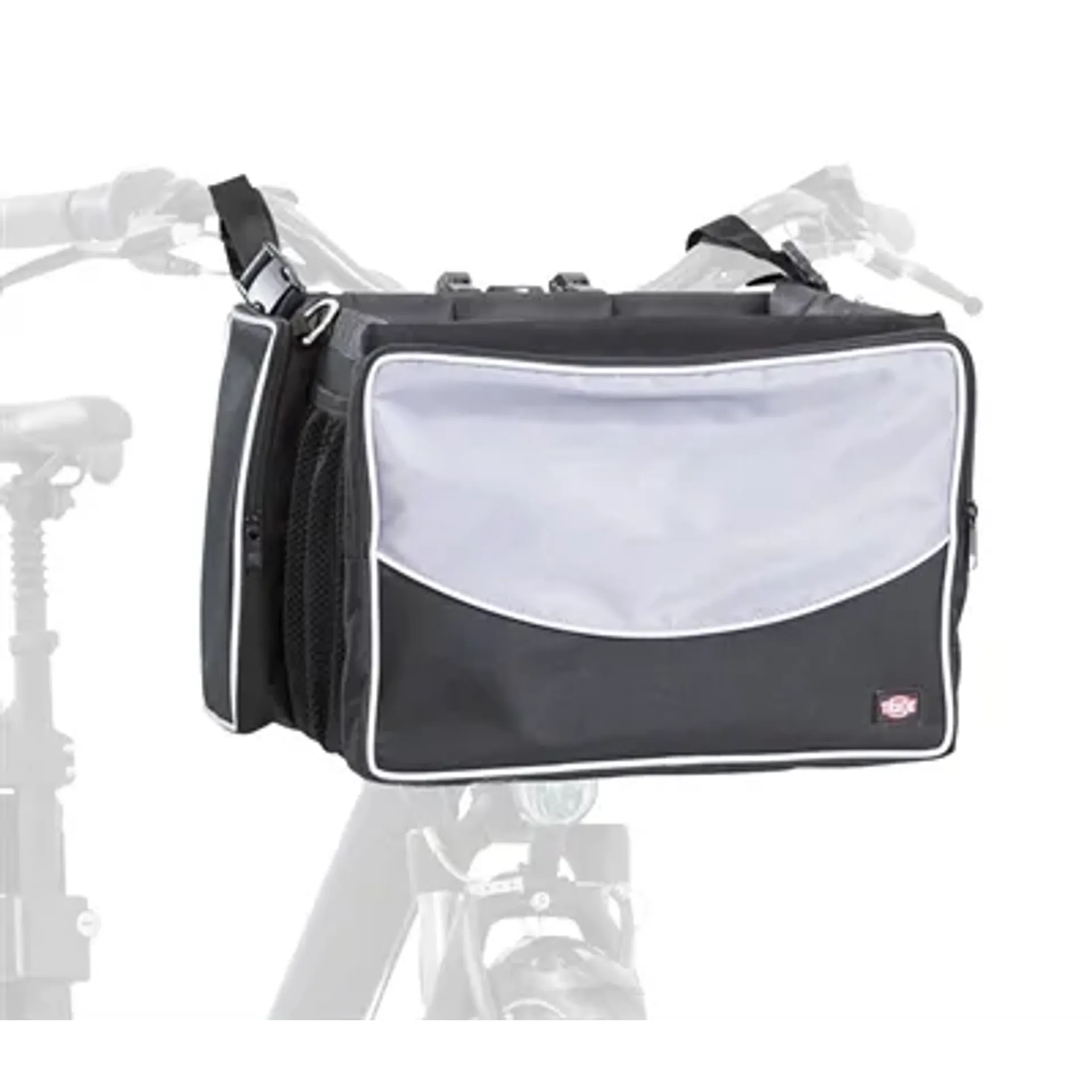 TRIXIE FIETSMAND VOOR AAN STUUR NYLON ZWART / GRIJS 41X26X26 CM