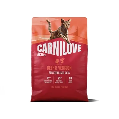 CARNILOVE ACTIVE ADULT STERILISED ALL BREEDS BEEF / VENISON 2 KG CARNILOVE ACTIVE ADULT STERILISED ALL BREEDS BEEF / VENISON 2 KG