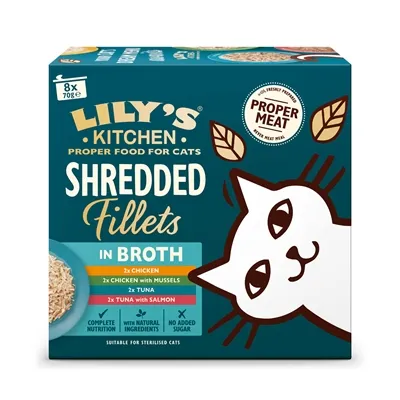 LILY’S KITCHEN SHREDDED FILLETS MULTIPACK 8X70 GR LILY’S KITCHEN SHREDDED FILLETS MULTIPACK 8X70 GR
