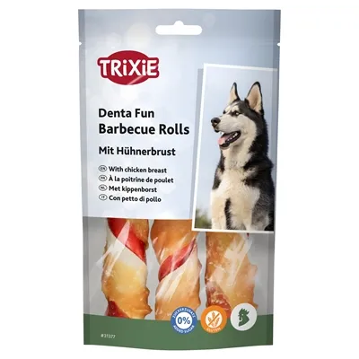 TRIXIE DENTA FUN BARBECUE CHICKEN CHEWING ROLLS 12 CM 3 ST 105 GR TRIXIE DENTA FUN BARBECUE CHICKEN CHEWING ROLLS 12 CM 3 ST 105 GR
