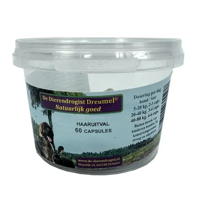 DIERENDROGIST BIJ HAARUITVAL CAPSULES 60 ST DIERENDROGIST BIJ HAARUITVAL CAPSULES 60 ST