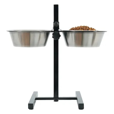 ZOLUX VOERSTANDAARD VOERBAK / WATERBAK VERSTELBAAR RVS 2X2,5 LTR 24,5 CM 53,5X51X2 ZOLUX VOERSTANDAARD VOERBAK / WATERBAK VERSTELBAAR RVS 2X2,5 LTR 24,5 CM 53,5X51X2