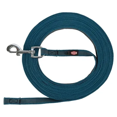 TRIXIE HONDENRIEM SLEEPLIJN MET RUBBER ANTI SLIP PETROL BLAUW L/XL 5 MTR X 1,7 CM TRIXIE HONDENRIEM SLEEPLIJN MET RUBBER ANTI SLIP PETROL BLAUW L/XL 5 MTR X 1,7 CM