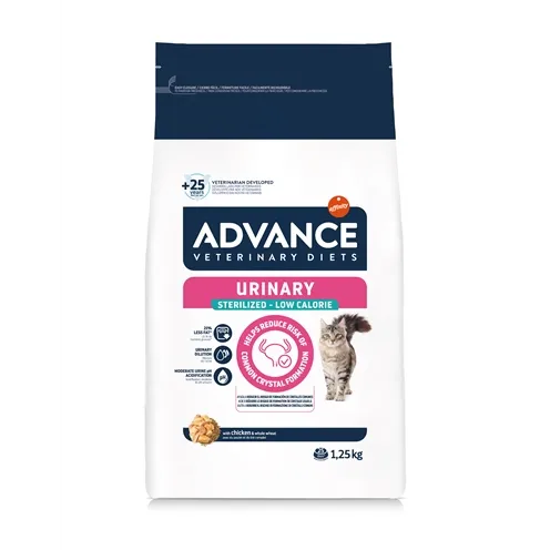ADVANCE VETERINARY DIET CAT URINARY STERILIZED MINDER CALORIEËN 1,25 KG ADVANCE VETERINARY DIET CAT URINARY STERILIZED MINDER CALORIEËN 1,25 KG